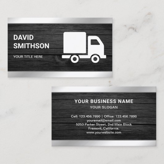 Grey Wood Logistics TransportCargo Truck Visitekaartje (Voorkant / Achterkant)