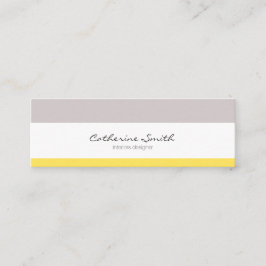 Grey yellow lines minimalist feminine chic card mini visitekaartje