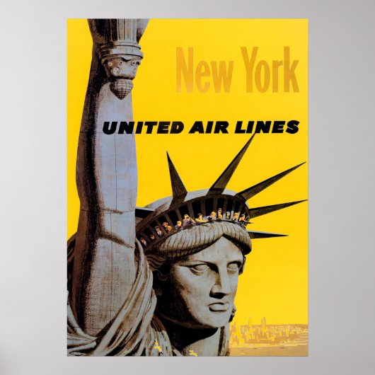 Grey Yellow New York City Travel Poster (Voorkant)