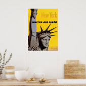 Grey Yellow New York City Travel Poster (Keuken)