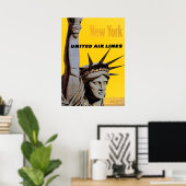 Grey Yellow New York City Travel Poster (Thuiskantoor)