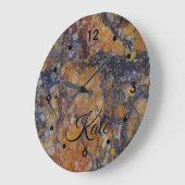 Grey Yellow Ochre Rust Marble Afbeelding Zwarte na Grote Klok (Hoek)