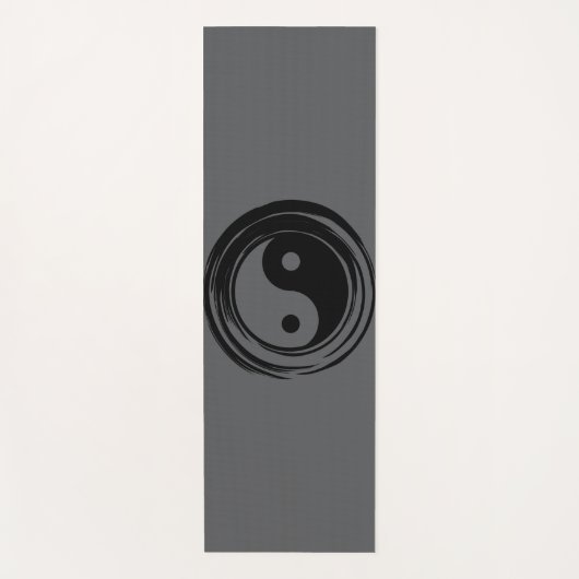 Grey Ying Yang Harmony Yoga Mat (Voorkant)