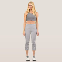 Grey Yoga Pants High Waisted Capris