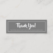 Grey | Zakelijk Dank u Mini Kaart Mini Visitekaartje (Voorkant)