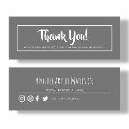 Grey | Zakelijk Dank u Mini Kaart Visitekaartje