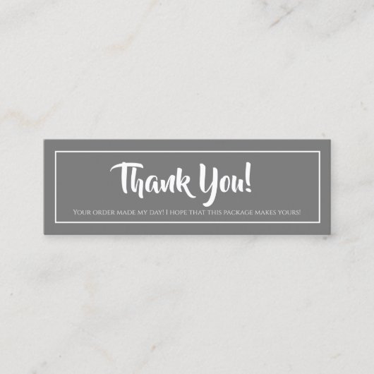 Grey | Zakelijk Dank u Mini Kaart Visitekaartje (Voorkant)