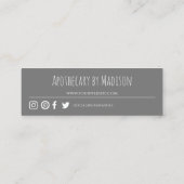 Grey | Zakelijk Dank u Mini Kaart Visitekaartje (Achterkant)