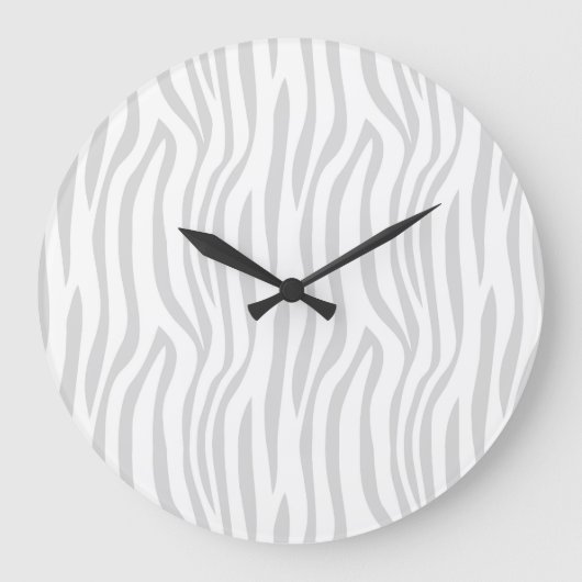  Grey Zebra Pattern Wall clock Grote Klok (Voorkant)