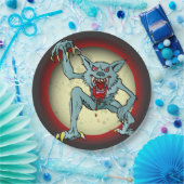 Greyback Werewolf Blood Red Full Moon Halloween Papieren Bordje (Feest)