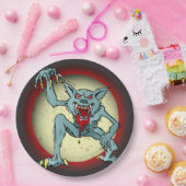 Greyback Werewolf Blood Red Full Moon Halloween Papieren Bordje (Feest)