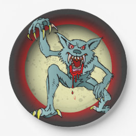 Greyback Werewolf Blood Red Full Moon Halloween Papieren Bordje