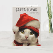 Greyfoot Cat Rescue Santa Claws Vakantie Kaart (Voorkant)
