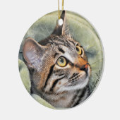 Greyfoot Cat Rescue Silver Grey Tabby Ornament (Links)