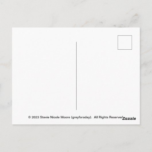 greyforaday Red Floral Card Briefkaart (Achterkant)