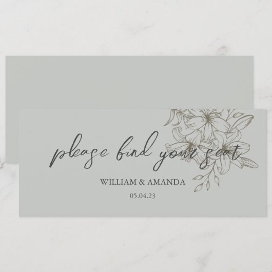 GreyGarden Delights Stoelindeling Header Grijs Kaart (Voorkant / Achterkant)