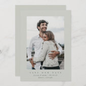 GreyGreen Ultra Minimal sparen de Datum aankondigi Save The Date (Voorkant / Achterkant)