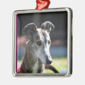 Greyhondornament Metalen Ornament (Links)