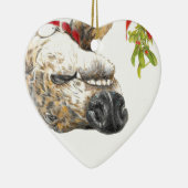 Greyhondroken onder de maretak keramisch ornament (Rechts)