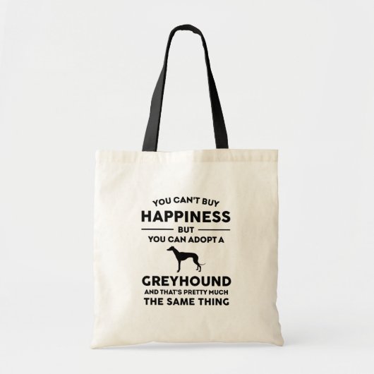 Greyhound adoptie geluk tote bag (Voorkant)
