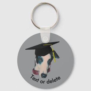 Greyhound Afgestudeerd Grappige Hond Persoonlijk Sleutelhanger