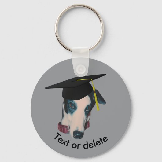Greyhound Afgestudeerd Grappige Hond Persoonlijk Sleutelhanger (Voorkant)