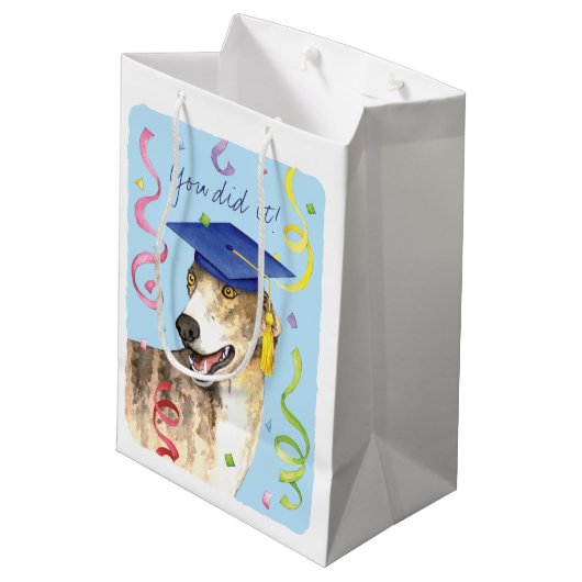 Greyhound Afstuderen Medium Cadeauzakje (Achterkant Gekanteld)