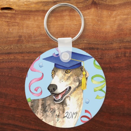 Greyhound Afstuderen Sleutelhanger (Voorkant)