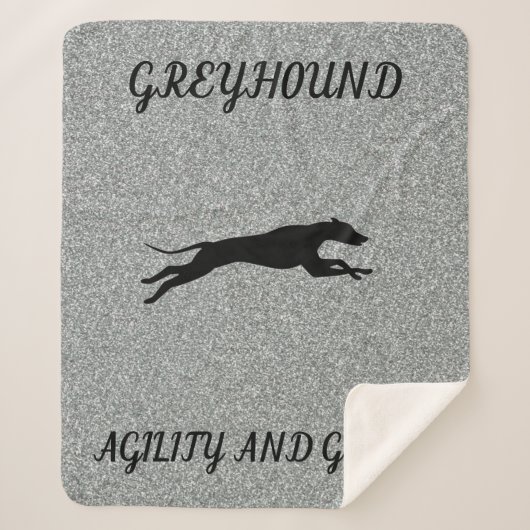 GREYHOUND "Agility and Grace" sherpa deken. Deken (Voorkant)