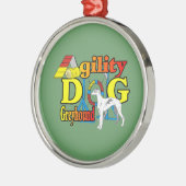Greyhound Agility Metalen Ornament (Links)