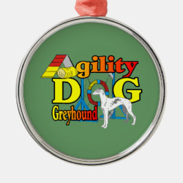 Greyhound Agility Metalen Ornament