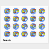Greyhound_Agility Ronde Sticker (Vel)