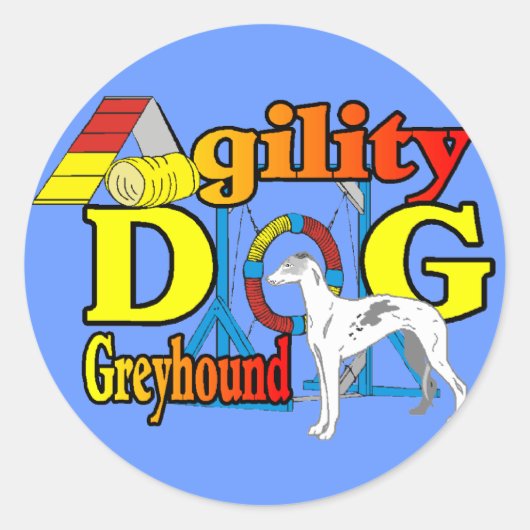 Greyhound_Agility Ronde Sticker (Voorkant)
