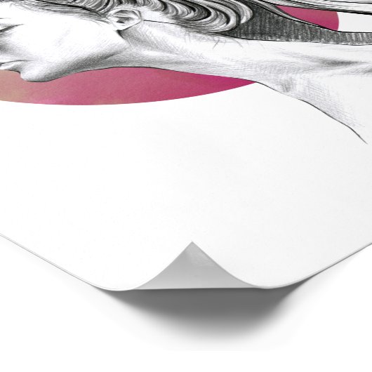 Greyhound and Woman Portrait Hondenliefhebber Eleg Poster (Hoek)