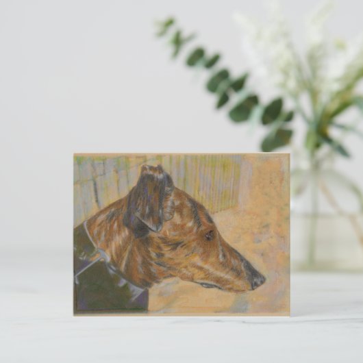Greyhound art briefkaart (Staand voorkant)