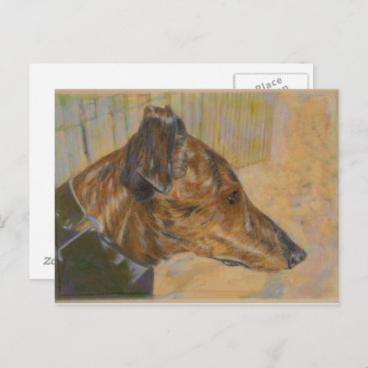 Greyhound art briefkaart (Voorkant / Achterkant)