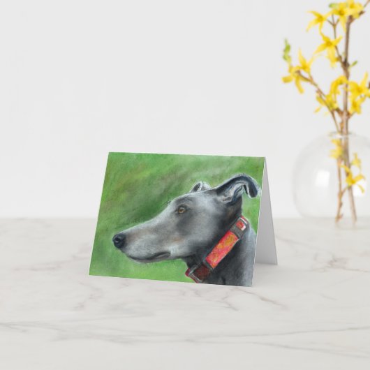 Greyhound art card (a53) kaart (Gele Bloem)