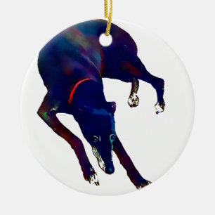 Greyhound Art Keramisch Ornament