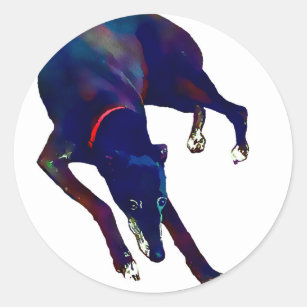 Greyhound Art Ronde Sticker
