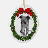 Greyhound Art van Glenda S. Harlan Keramisch Ornament (Rechts)