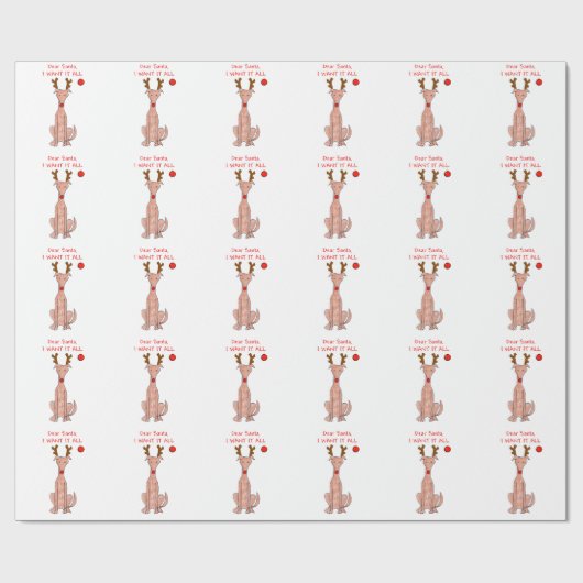 Greyhound Beste Kerstman.... Cadeaupapier (Vlak)