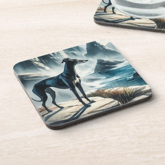 Greyhound Bier Onderzetter (Linkerzijde)