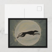 Greyhound bij volle maan briefkaart (Voorkant / Achterkant)
