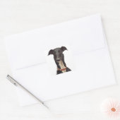 Greyhound Black en White Puppy Dog Vierkante Sticker (Envelop)