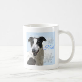 Greyhound Black & White Noel2 Koffiemok