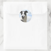 Greyhound Black & White Noel2 Ronde Sticker (Tas)