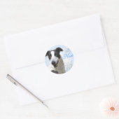 Greyhound Black & White Noel2 Ronde Sticker (Envelop)