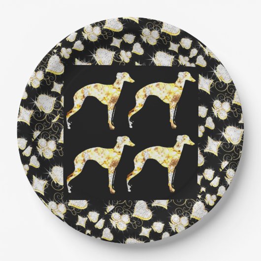 GREYHOUND BLING PAPIEREN BORDJE (Voorkant)