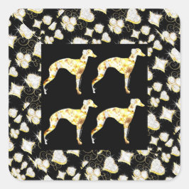 GREYHOUND BLING VIERKANTE STICKER
