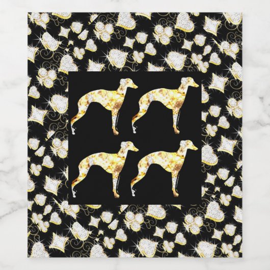 GREYHOUND BLING WIJN ETIKET (Enkel label)